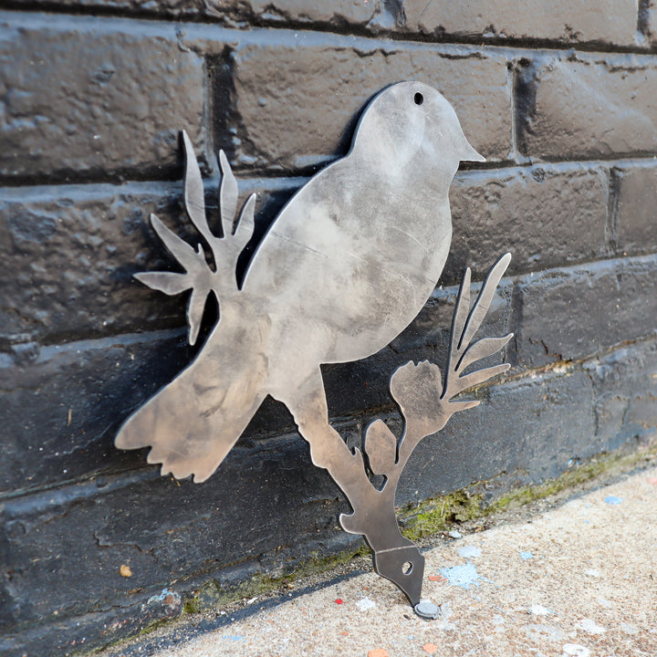 Metal Bird Wall Art - Steel Christmas Decor - Outdoor Garden Art