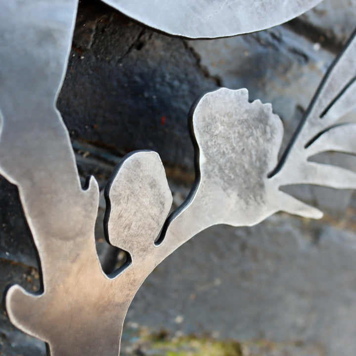 Metal Bird Wall Art - Steel Christmas Decor - Outdoor Garden Art