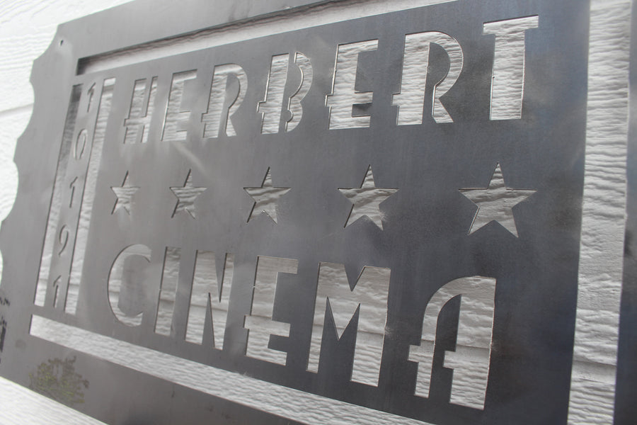 Personalized Movie Ticket Metal Sign - Custom Home Theater Sign - Family Name Movie Ticket Plaque - Movie Room Wall Decor