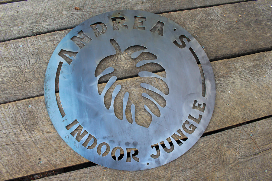 Custom Metal Indoor Jungle Sign - Personalized House Plant Decor - Custom Monstera Wall Art - Swiss Cheese Plant Home Decor