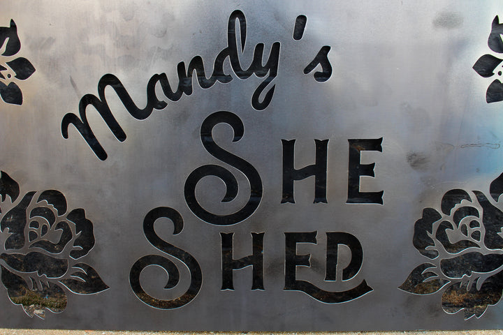 Custom Metal She Shed Sign - Personalized She Shed Decor, Custom babe Cave Sign, She Shed Wall Art, Personalized Metal Signs