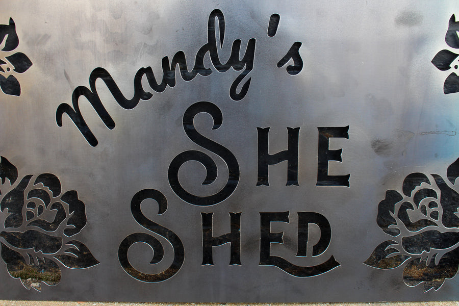 Custom Metal She Shed Sign - Personalized She Shed Decor - Custom Babe Cave Sign - She Shed Wall Art