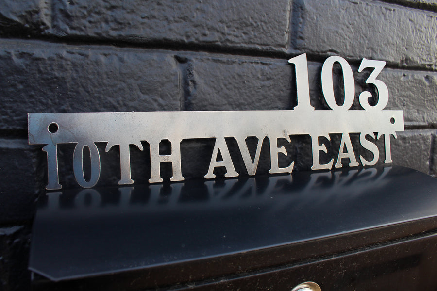 Modern Metal Address Bar - Custom Address Plaque - Minimalist Address Sign - Custom Street Name and Number - Modern Home Decor