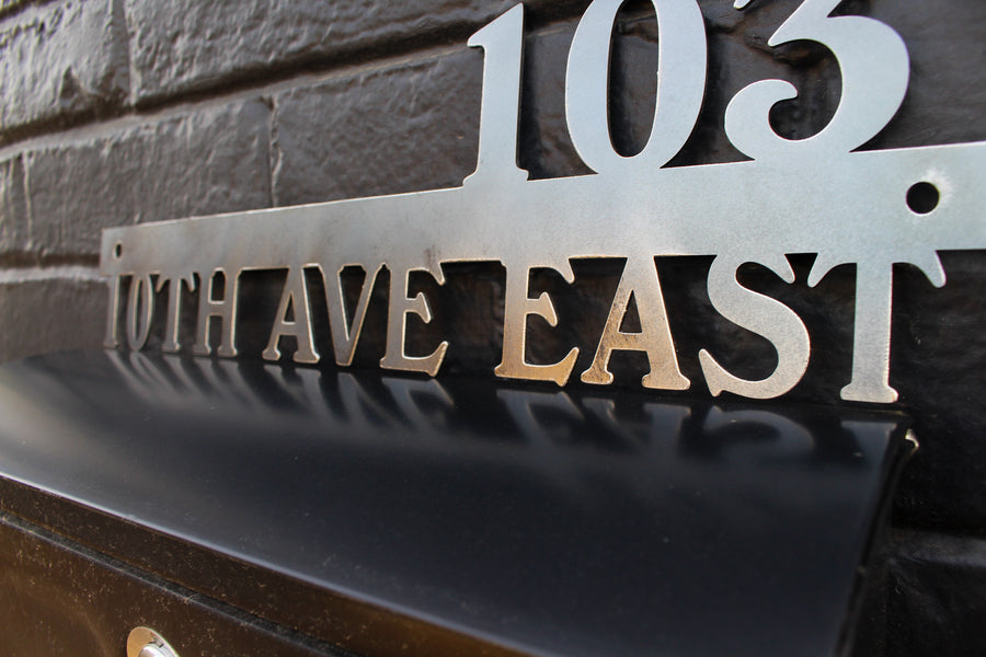 Modern Metal Address Bar - Custom Address Plaque - Minimalist Address Sign - Custom Street Name and Number - Modern Home Decor