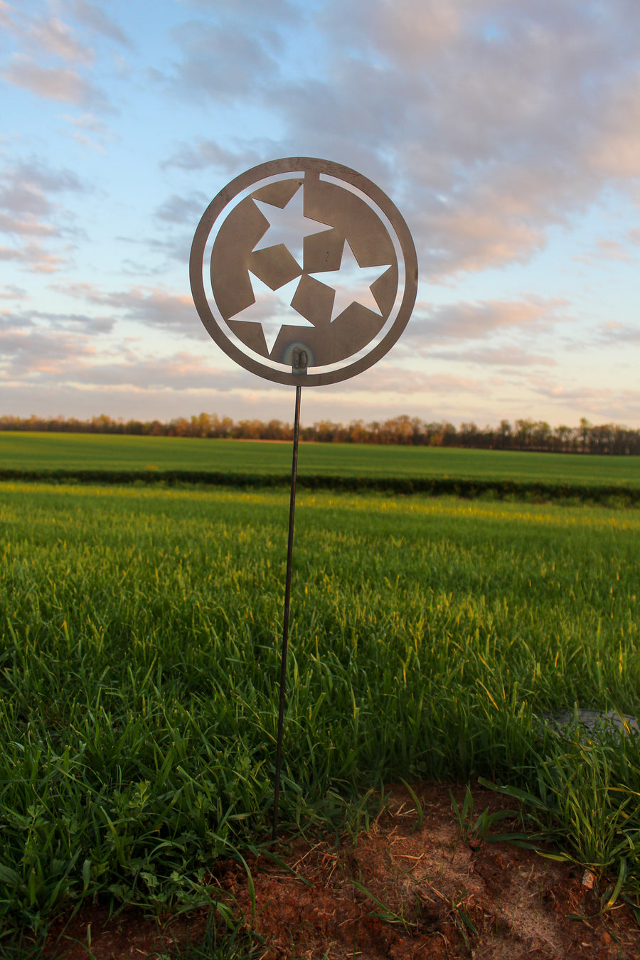 Tennessee Tri-Star Metal Garden Stake - Nashville Knoxville Chattanooga Memphis - Lawn Decor - Unique Tennessee Garden Art - Free Shipping
