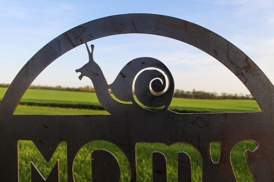 Personalized Snail Garden Stake - Metal Gardening Decor - Dedication Memorial Yard Art Marker - Free Shipping