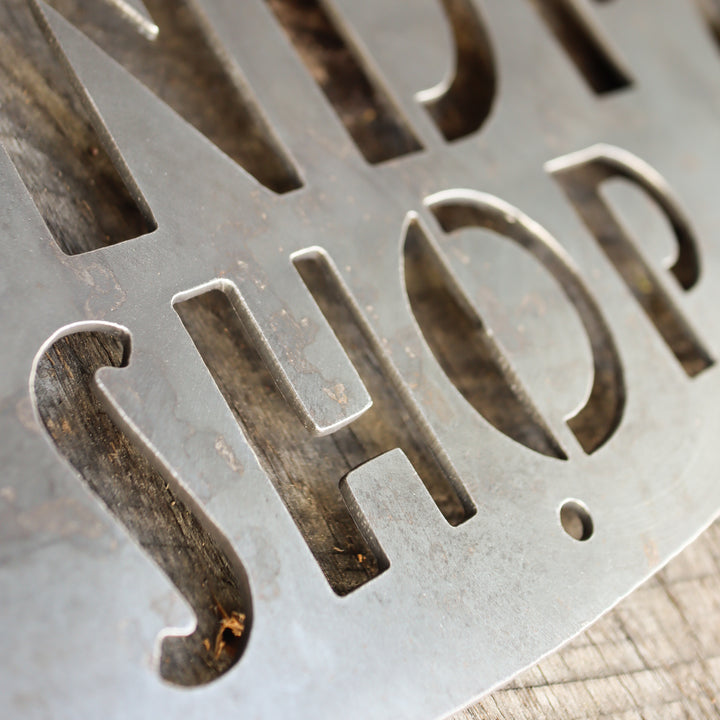 Grandpa's Shop - Personalized American Flag Metal Shop Sign