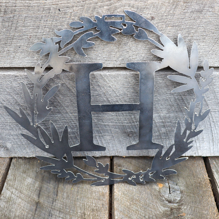 Custom Metal Monogram Spring Wreath - Spring Wreath For Front Door