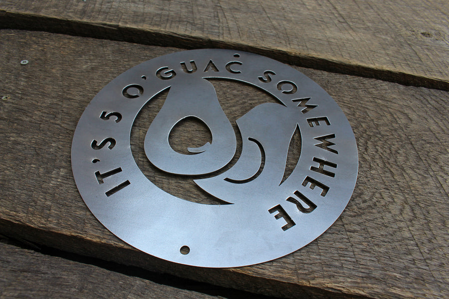 It's 5 O'Guac Somewhere - Metal Kitchen Decor - Avocado Kitchen Decor
