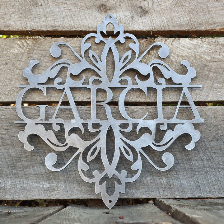 Last Name Wedding Sign - Personalized Metal Family Decor - Custom Words Wall Art