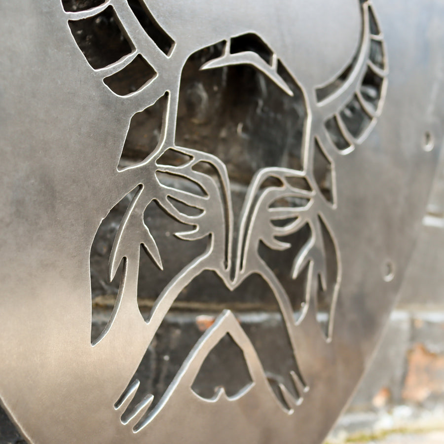 Welcome Viking Shield - Nordic Metal Front Door Sign - Norse Wedding, Kids Room, Man Cave Decor