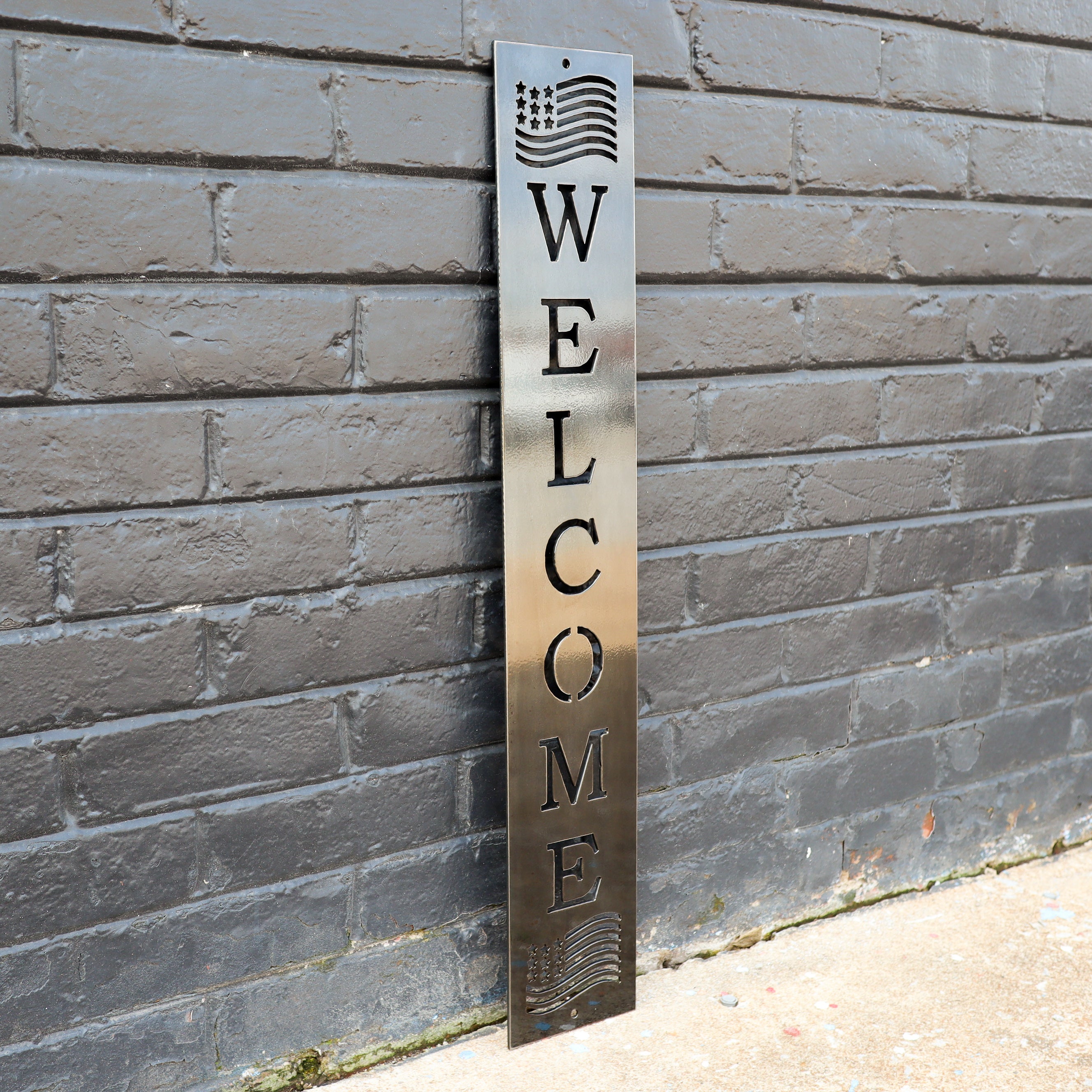 Personalized American Flag Metal Porch Sign - Patriotic Front Door Wal ...