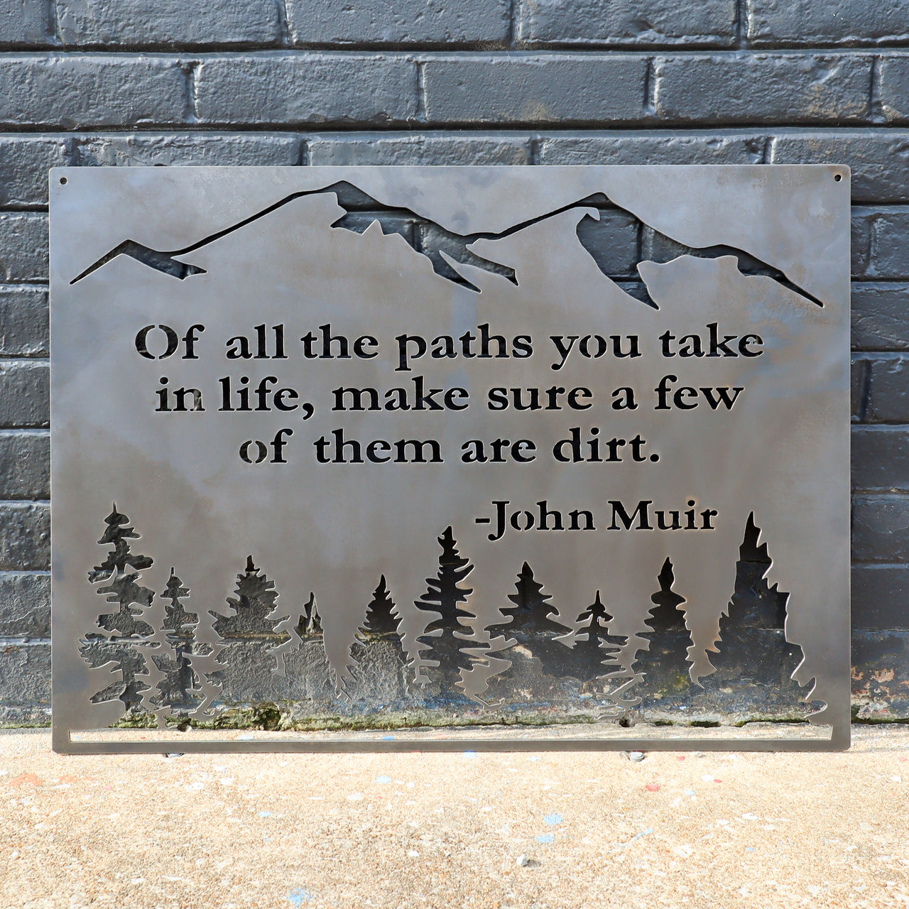 Of All the Paths You Take in Life - Metal Rustic Wilderness Sign - John Muir Quote Wall Art