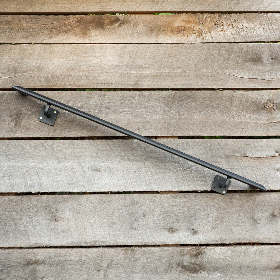 Metal Handrail with Square Returns - ADA Compliant Return Wall Mount Grab Rail - Victorian Stair Rail