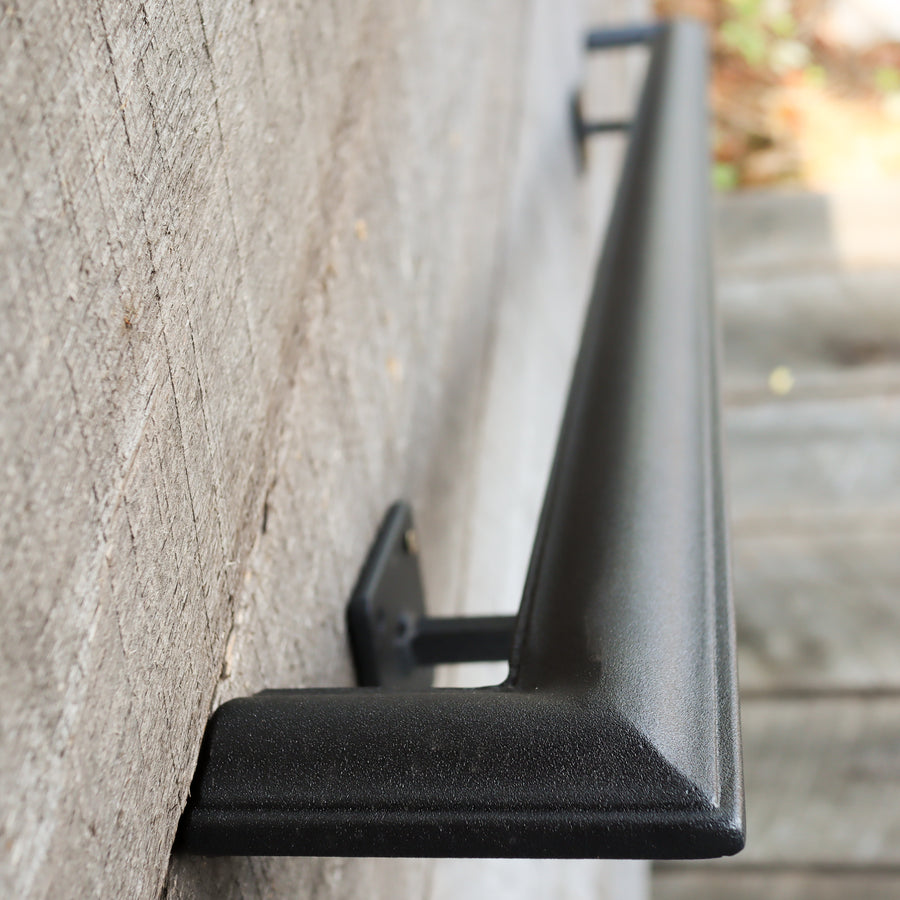 Metal Handrail with Square Returns - ADA Compliant Return Wall Mount Grab Rail - Victorian Stair Rail