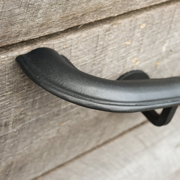 Custom Length Metal Handrail with Curved Returns - ADA Compliant Return Wall Mount Grab Rail - Victorian Stair Rail