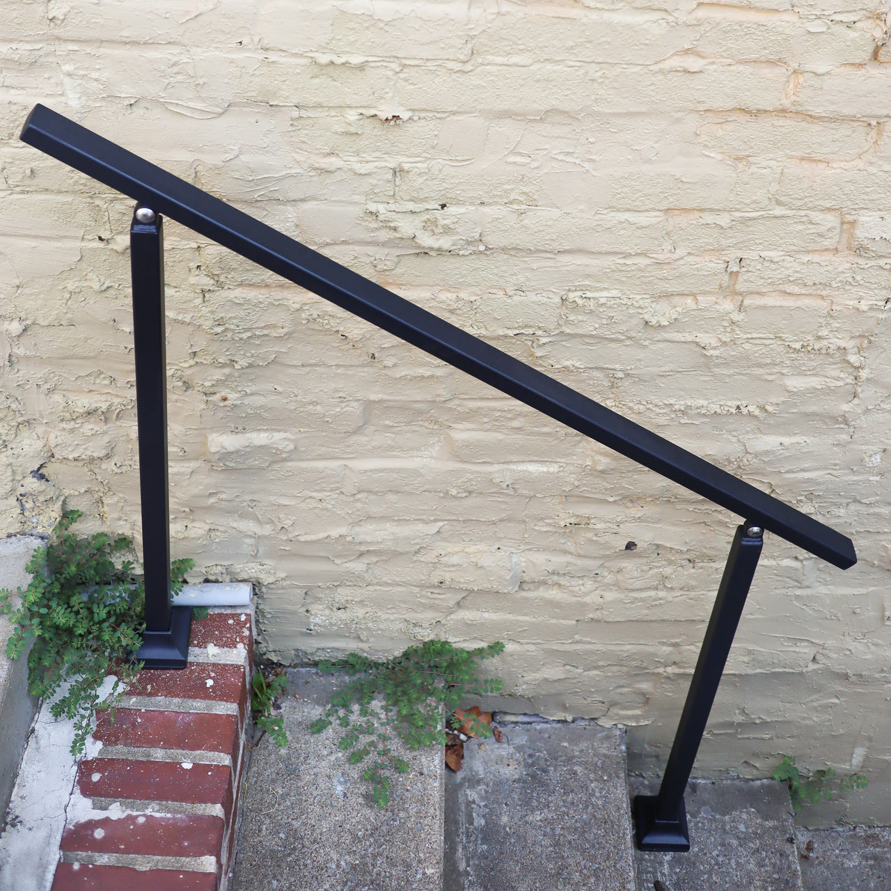 Custom Length Adjustable Metal Handrail with Rustic Design - Make A Rail Grab Rail - Farmhouse Stair Decor