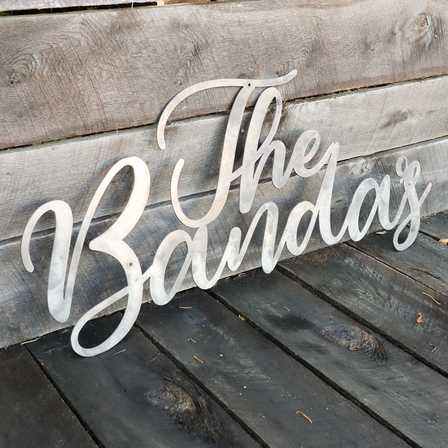 Custom Metal Cursive Last Name Wedding Signs