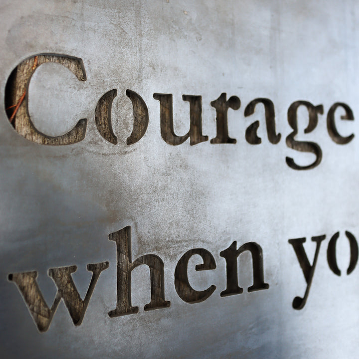 John Wayne Courage Sign - Cowboy Western Wall Art - Man Cave Workshop Garage Decor