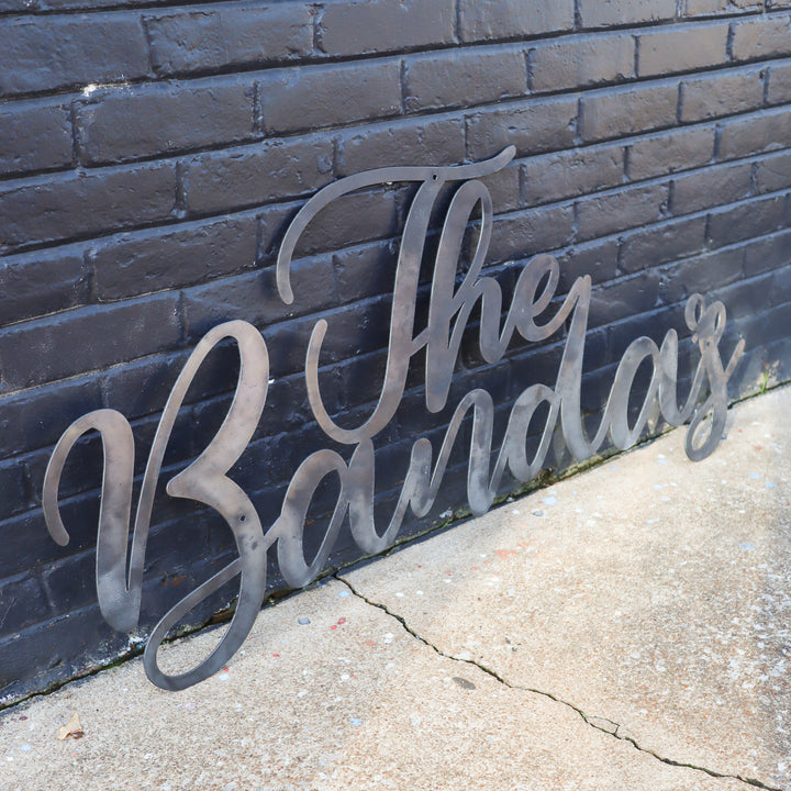 Custom Cursive Metal Name Sign – Personalized Family Wall Decor for Weddings or Home