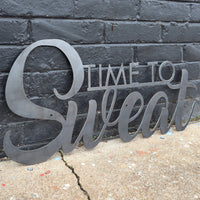 Thumbnail for Time to Sweat - Home Gym Sign - Work Out, Exercise, Biking Decor