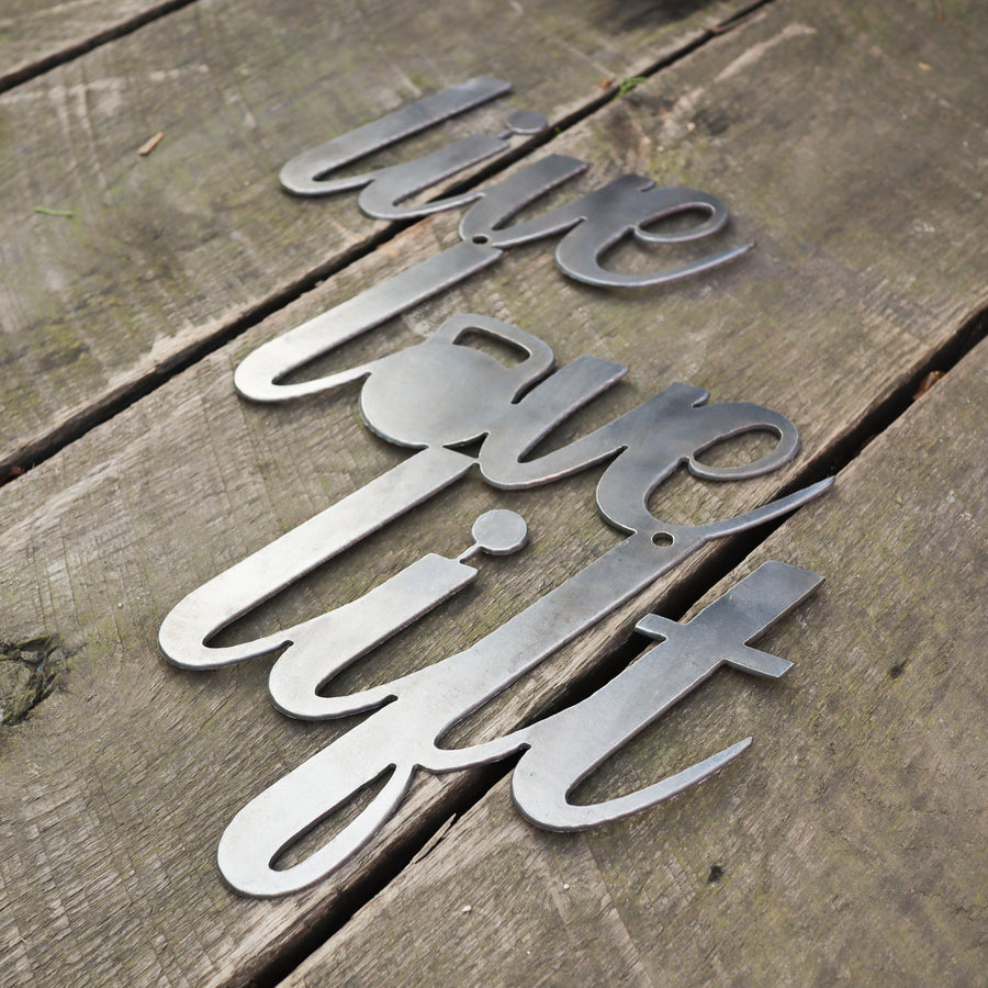 Live, Love, Lift Wall Art - Weight Lifting Home Gym Sign - Workout Decor