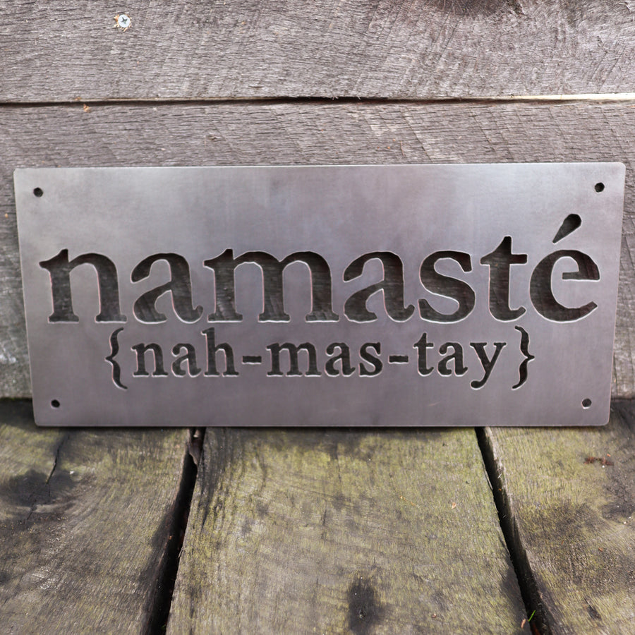 Namaste Welcome Sign - Yoga Studio Meditation Metal Decor