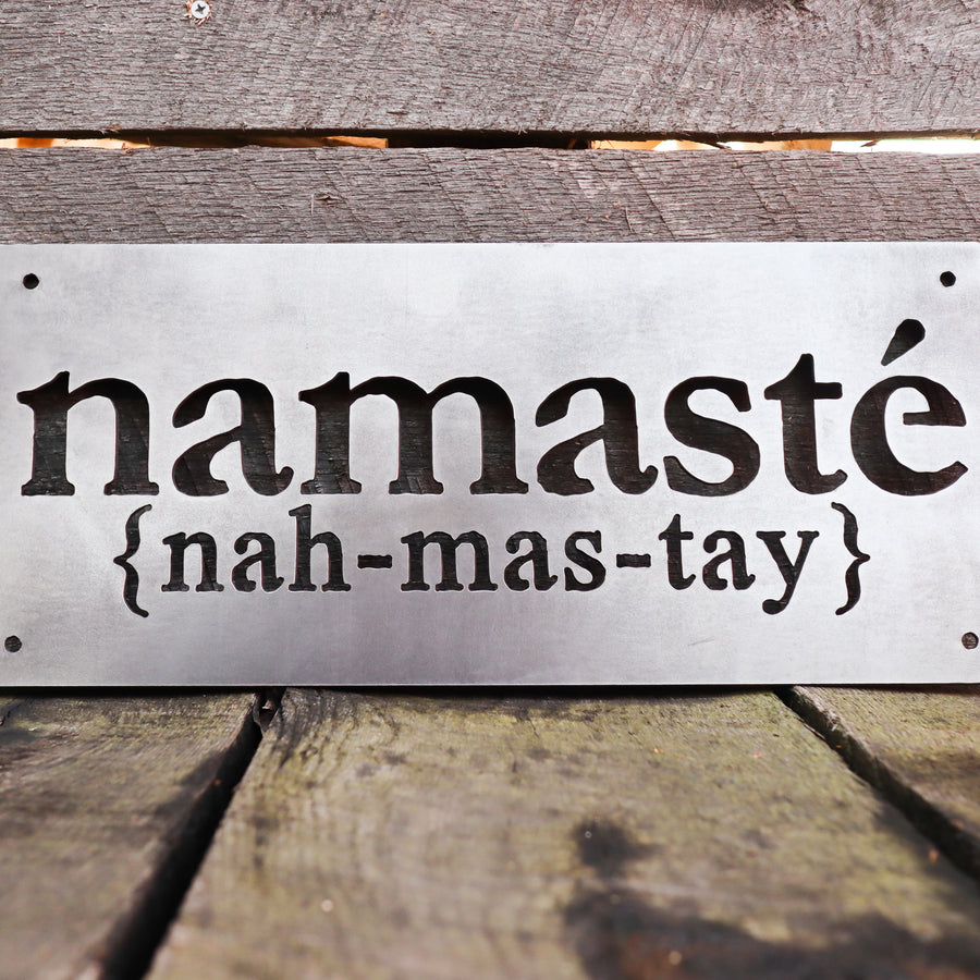 Namaste Welcome Sign - Yoga Studio Meditation Metal Decor