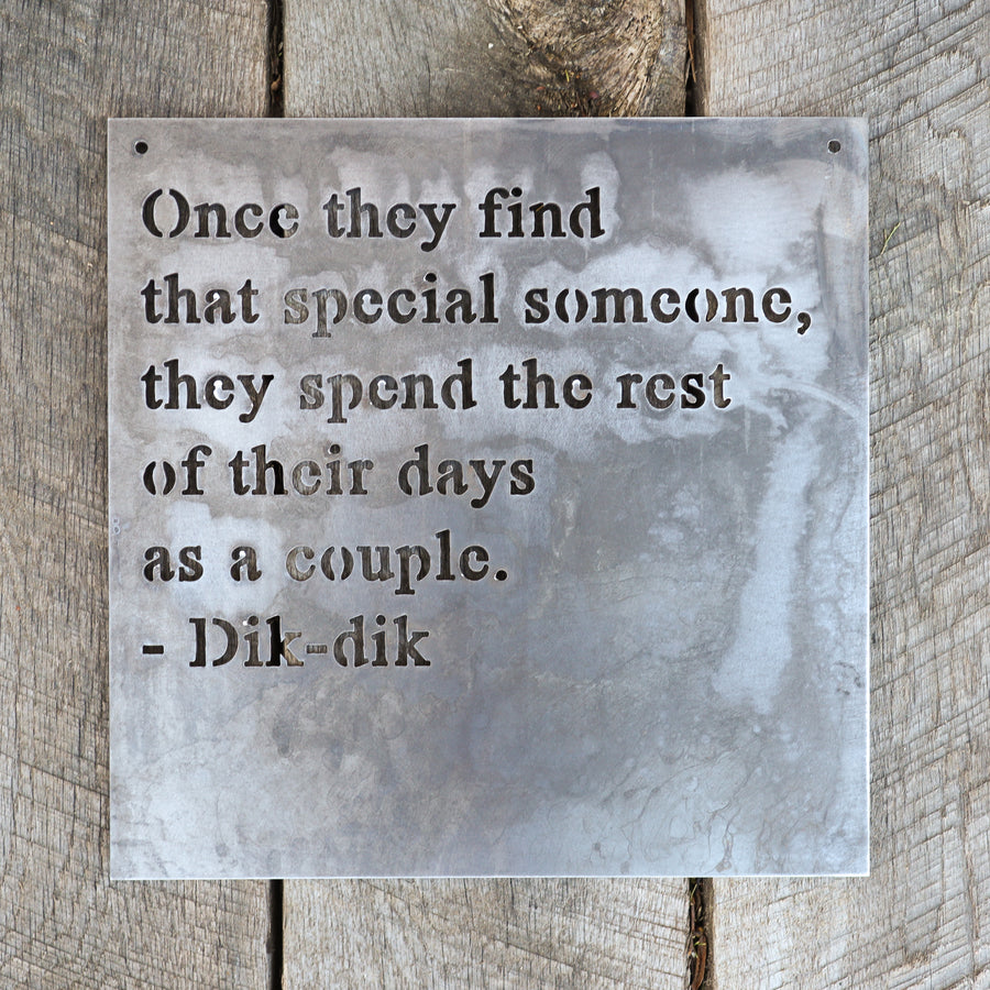 Personal Quote Wedding Sign - Personalized Metal Rustic Decor - Custom Words Wall Art