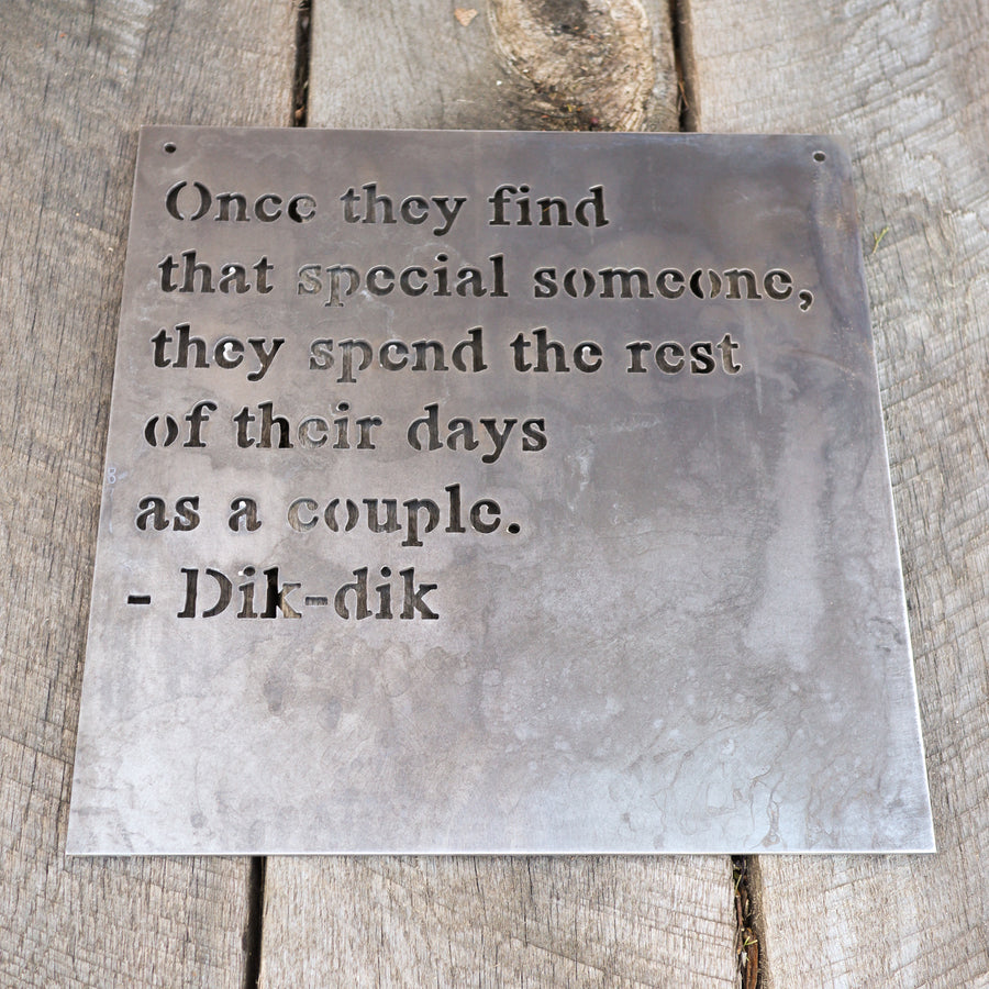 Personal Quote Wedding Sign - Personalized Metal Rustic Decor - Custom Words Wall Art