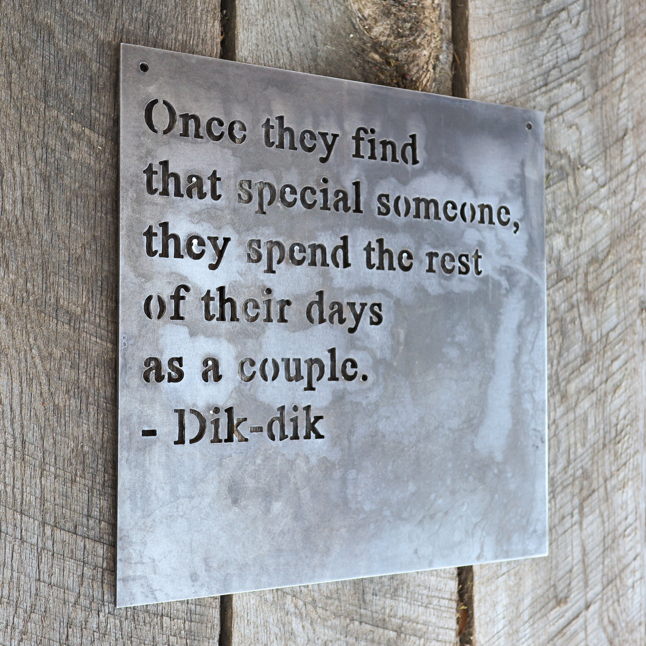 Personal Quote Wedding Sign - Personalized Metal Rustic Decor - Custom Words Wall Art