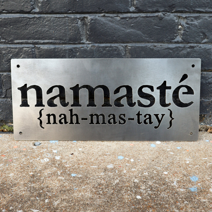 Namaste Welcome Sign - Yoga Studio Meditation Metal Decor