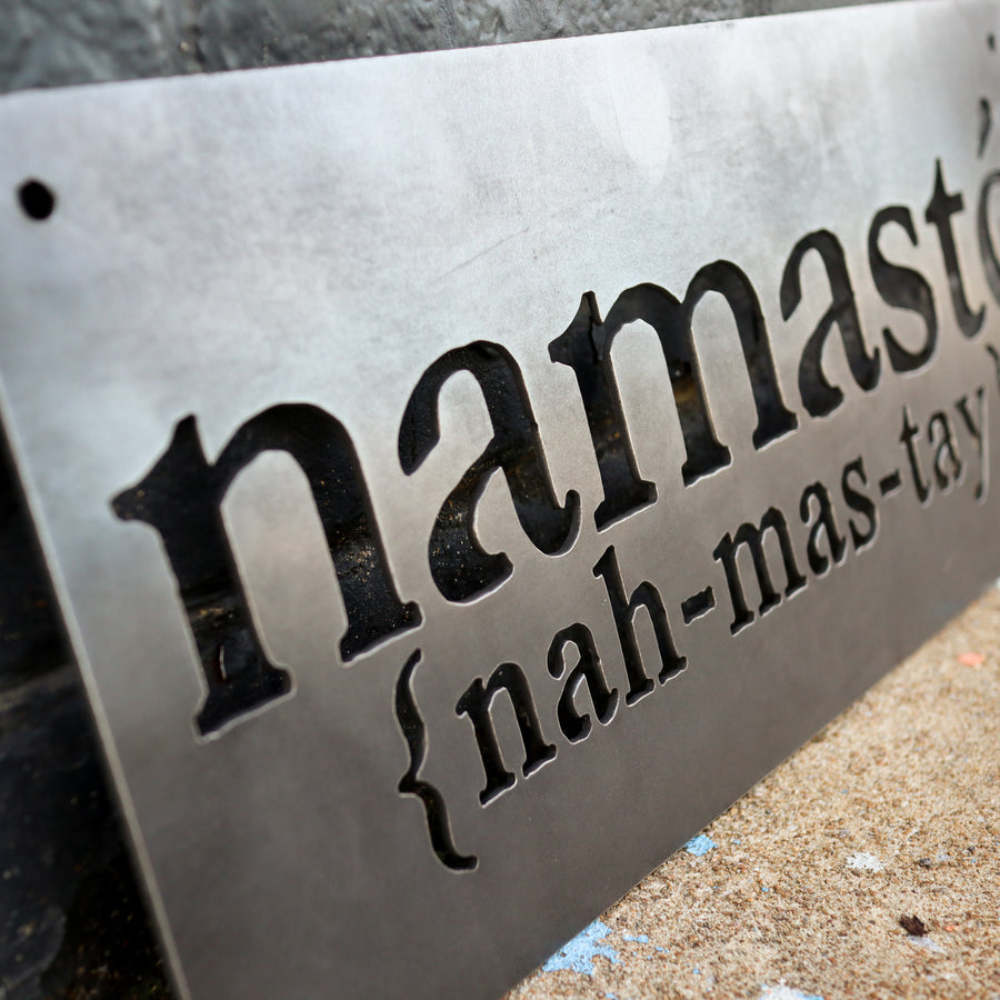 Namaste Welcome Sign - Yoga Studio Meditation Metal Decor
