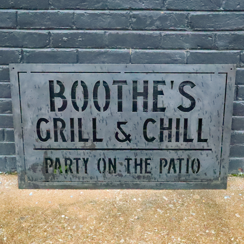 Custom outdoor bar and patio metal sign