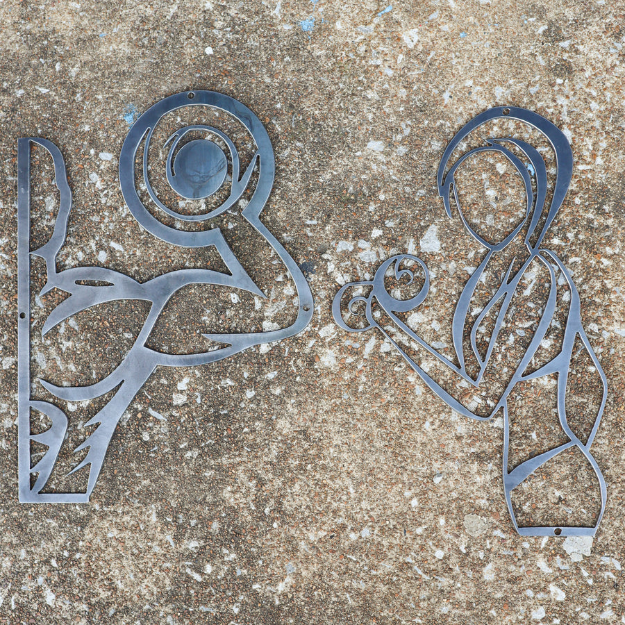 Workout Couple Signs (2 Piece Set) - Fitness Home Gym Decor - His and Hers Valentine's Day Metal Wall Art