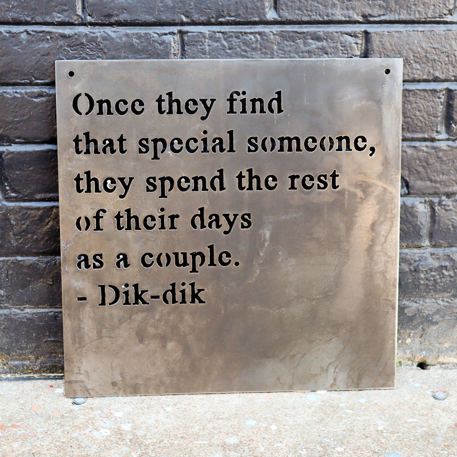 Personal Quote Wedding Sign - Personalized Metal Rustic Decor - Custom Words Wall Art
