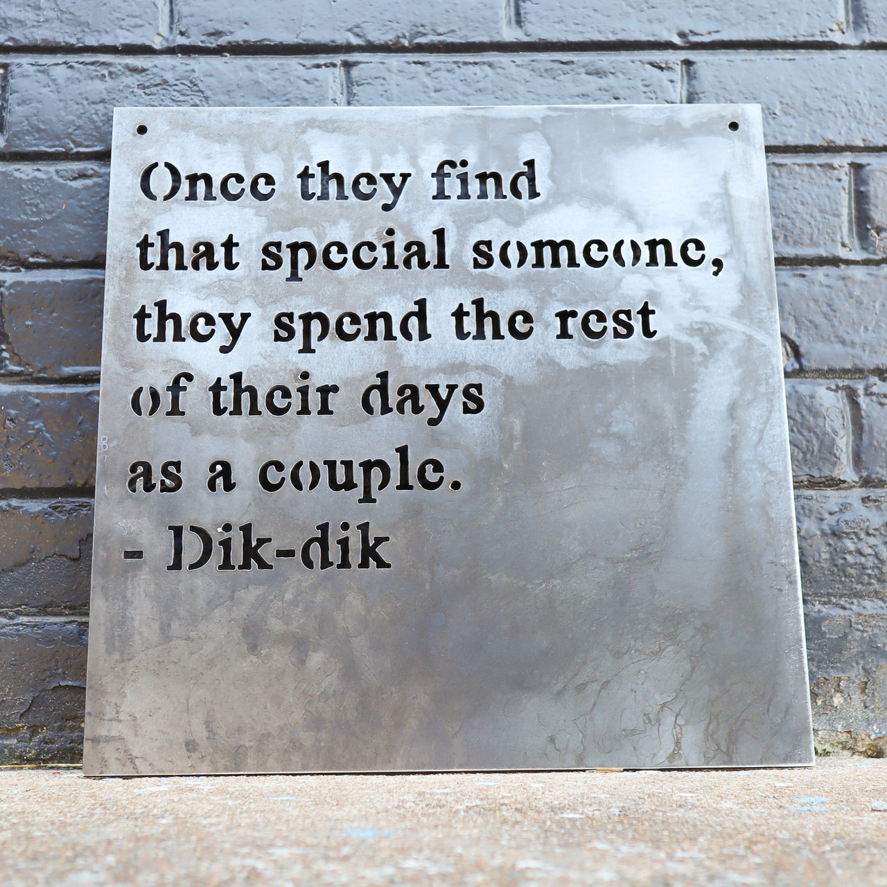 Personal Quote Wedding Sign - Personalized Metal Rustic Decor - Custom Words Wall Art