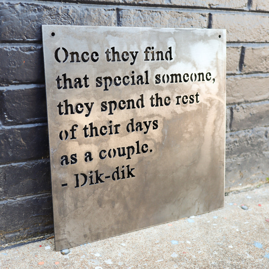 Personal Quote Wedding Sign - Personalized Metal Rustic Decor - Custom Words Wall Art