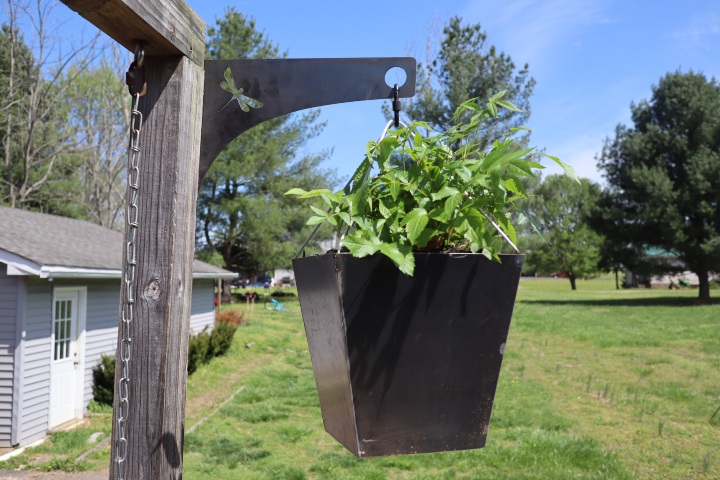 Metal Hanging Planter Bracket with Butterfly Design for Hanging Plants