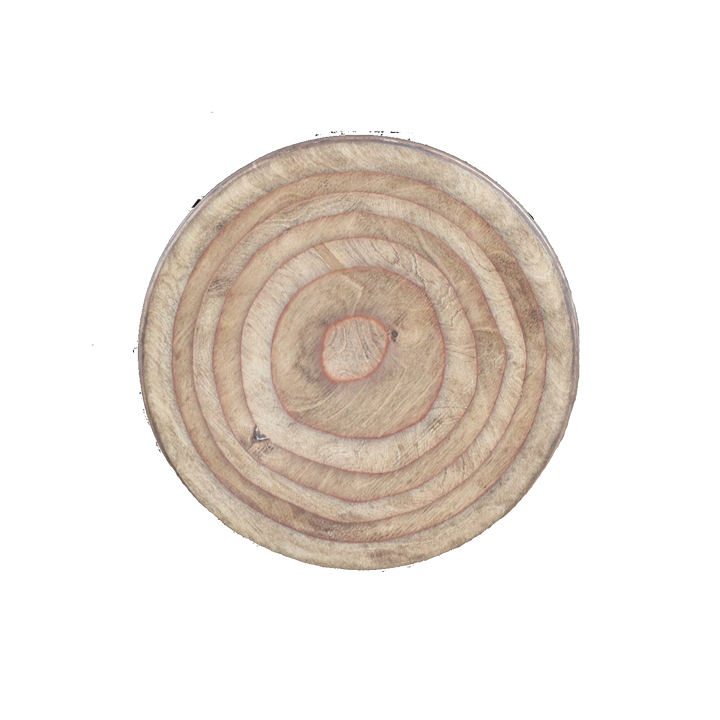 Fold-Down Outdoor Bar Stools – Wall Mounted Patio Seats with Round Wood Tops and Silver Steel Brackets (17.5")