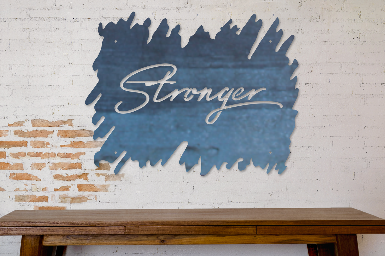Stronger Motivational Quote - Metal Gym Decor - Home Gym Motivational Quotes