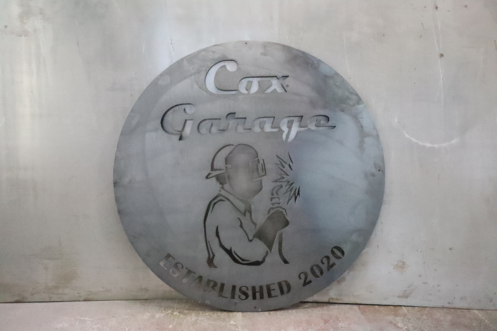 Custom Round Welder Sign - Custom Metal Sign, Personalized Last Name, Established Date, Garage Signs