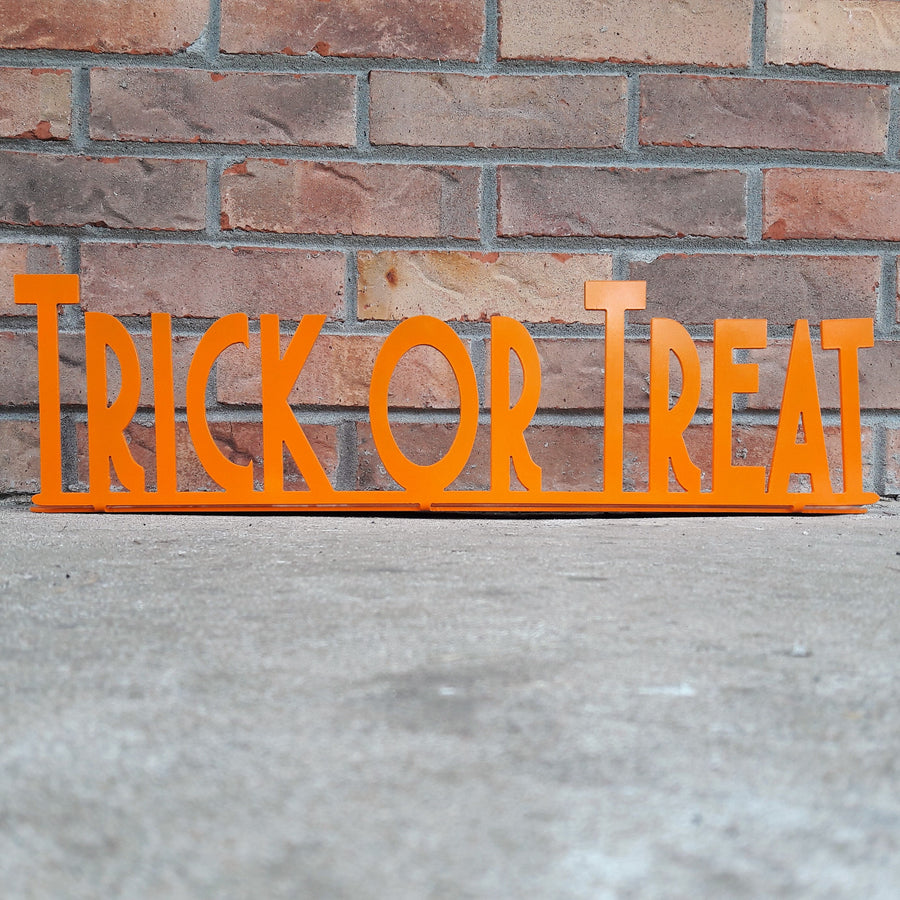 Personalized Trick Or Treat Metal Sign - Halloween Decorations - Spooky Season - Fall Decor