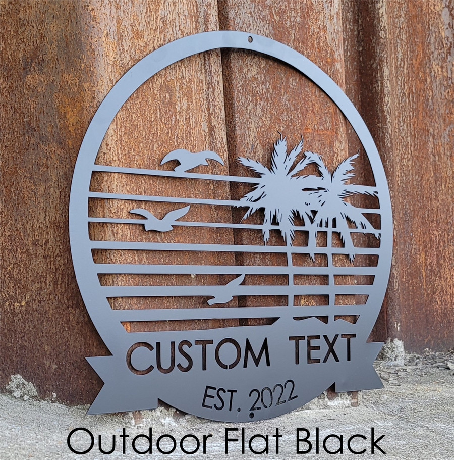 Personalized Beach Scene Wall Art - Housewarming Gift - Custom Sign - Tropical - Beach House - VRBO