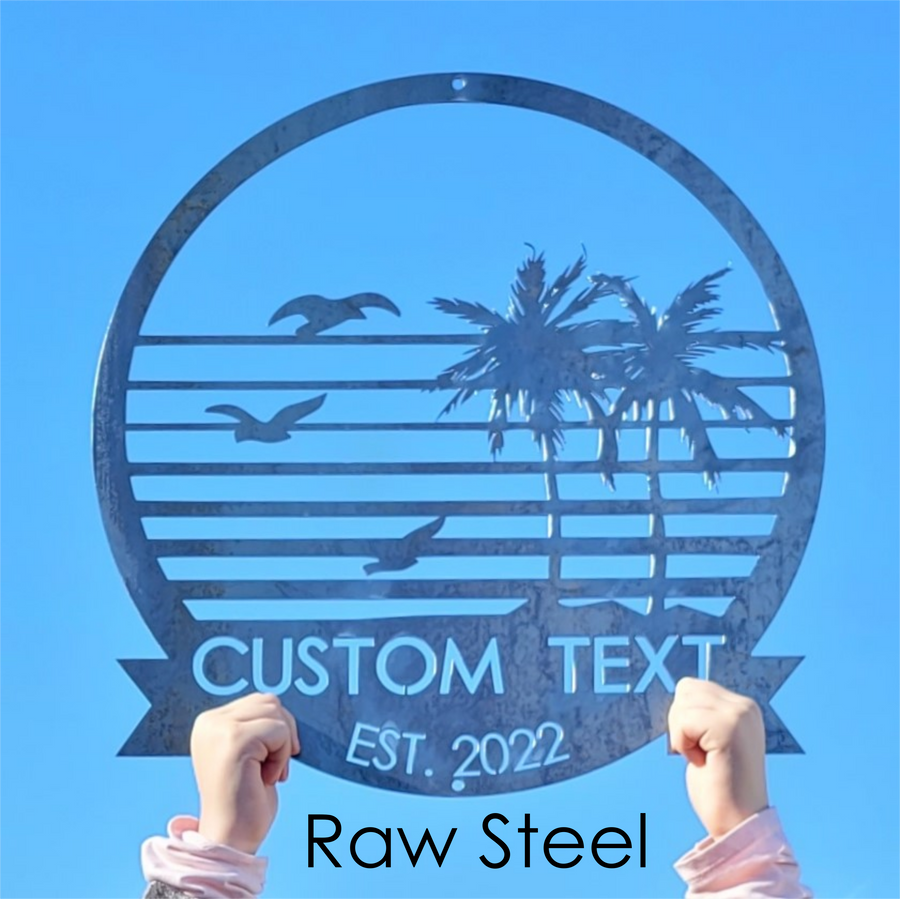 Personalized Beach Scene Wall Art - Housewarming Gift - Custom Sign - Tropical - Beach House - VRBO