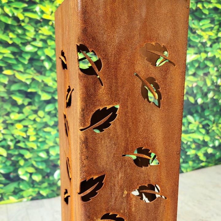Leaf Garden Column - Garden Decor - Garden Statue - Well Cover - Landscape Light Cover - Utility Cover