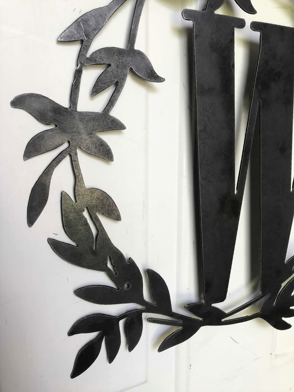 Custom Metal Monogram Fall Wreath - Personalized Gift - Home Decor - Wedding Gift - Front Door Decor - Realtor Closing Gift