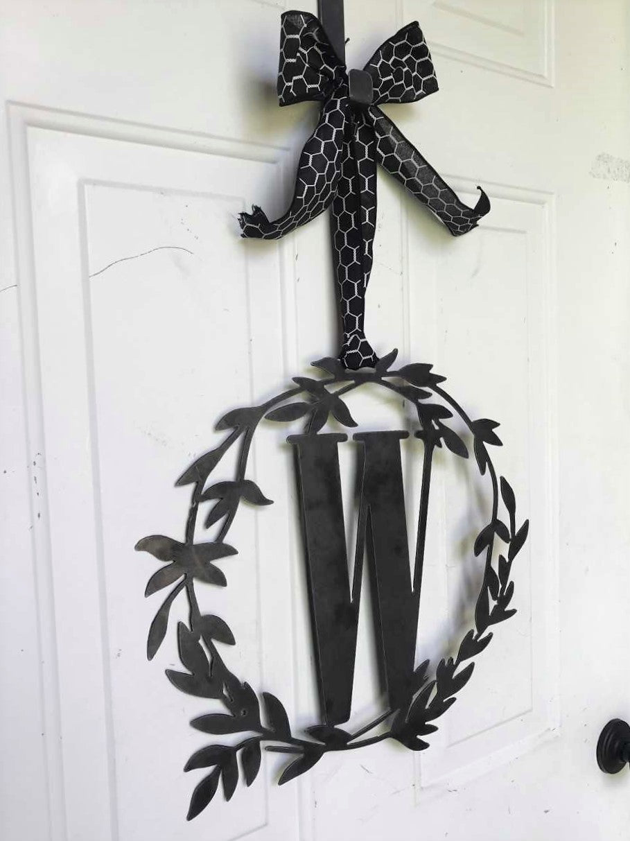 Custom Metal Monogram Fall Wreath - Personalized Gift - Home Decor - Wedding Gift - Front Door Decor - Realtor Closing Gift