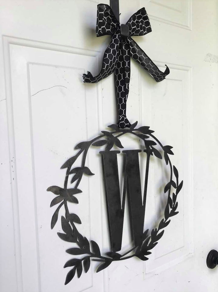 Custom Metal Monogram Fall Wreath - Personalized Gift - Home Decor - Wedding Gift - Front Door Decor - Realtor Closing Gift