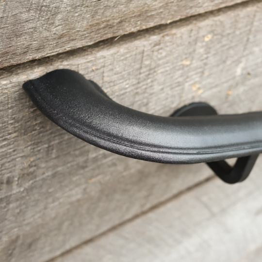 Metal Handrail with Curved Returns - ADA Compliant Return Wall Mount Grab Rail - Victorian Stair Rail